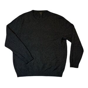 Club Room mens 2XL XXL charcoal gray 100% cashmere luxury crewneck sweater EUC